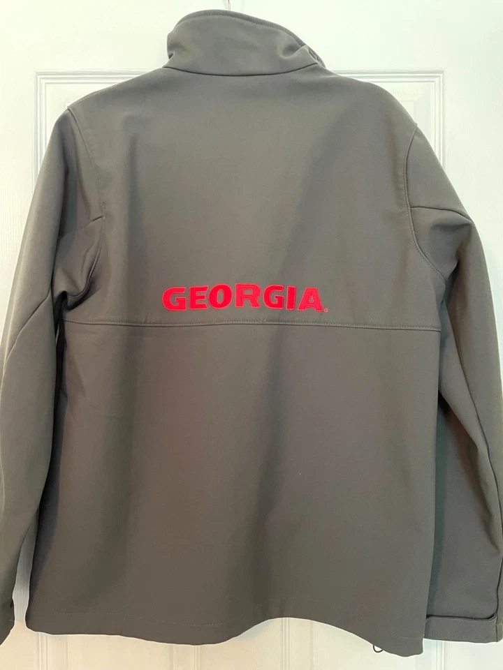 Columbia Mens Georgia Bulldogs Full-Zip Softshell Jacket M Gray Embroidered Logo - Image 4 of 4