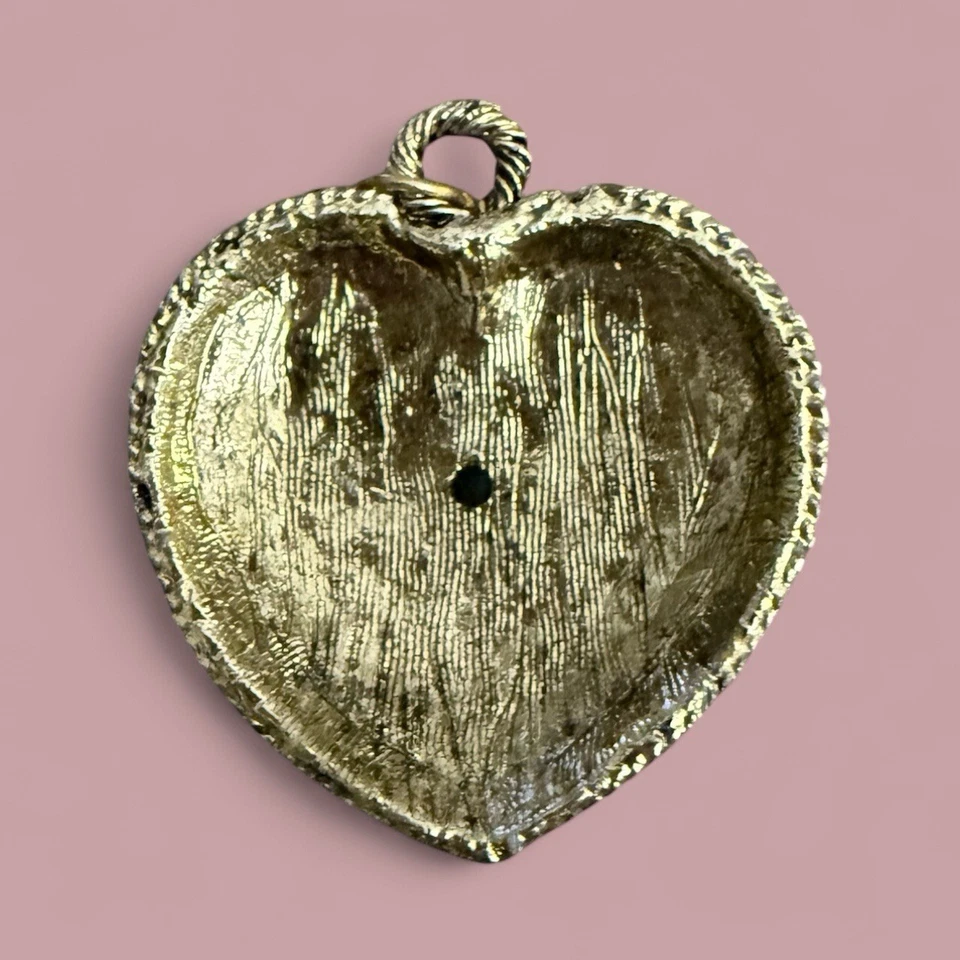 Colgante Corazón Piedra Natural Aventurina Verde Tono Dorado - Bohemio De Colección Foto 2 de 2