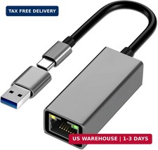 USB Ethernet Adapter USB C Hub for Mac Tablets PC, Ethernet Adapter to USB-C Lap