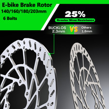 BUCKLOS Bike Rotor 140/160/180/203mm MTB/E-Bike Hydraulic Disc Brake 6 Bolts US