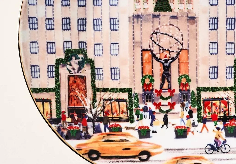 Десертная тарелка Anthropologie Holiday In The City New York 2025 керамика новая - Изображение 3 из 4