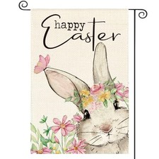 Happy Easter Garden Flag 12x18 Inch Double Sided Outside, Garden Size-12 x 18"