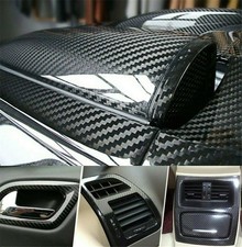 5d Carbon Fiber Black High Gloss Glossy Auto Vinyl Wrap Sticker Decal Sheet Film