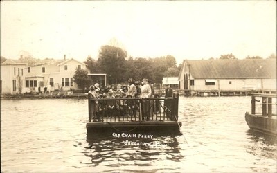 Saugatuck Michigan MI Chain Ferry Boat c1910 Real Photo Vintage Postcard bhn