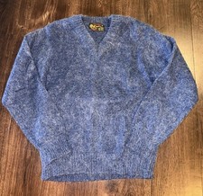 Blue vintage 70s Kinson mohair sweater Size M