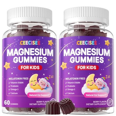 Magnesium Gummies Supplement for Kids 4+: Organic Chewable Supplement with Ci...