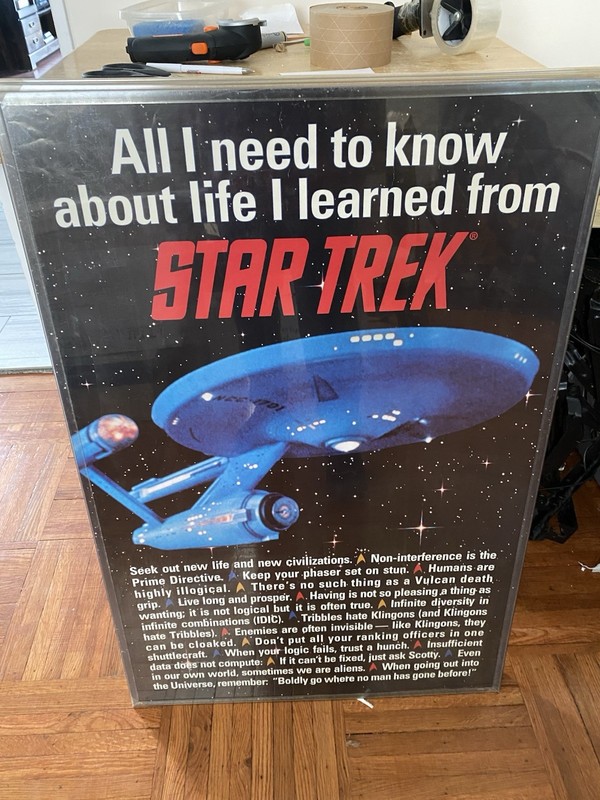 Star Trek USS Enterprise 'All I Need to Know About Life'  Poster print 24”x36”