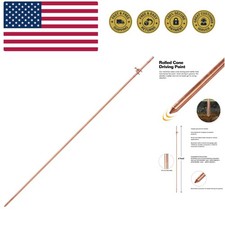 4' Grounding Rod - 3/8" Copper Ground Rod with Wire Clamp  Great for Electri...