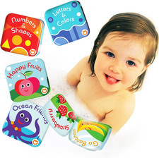 Floating Baby Bath Books Set of 4 - Bath Books for Babies, Infants - Waterproof,