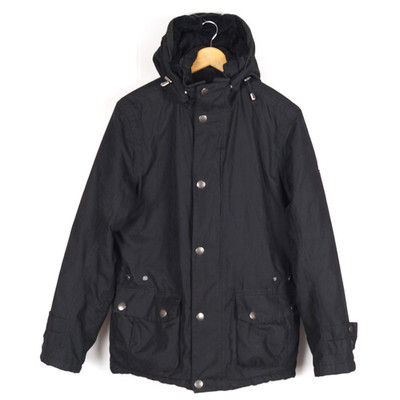 WELLENSTEYN FEUERLAND Men's Jacket Size M Black Hooded Full Zip Insulated