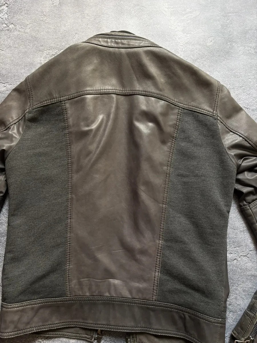 Archive 00s Dolce&Gabbana Zippered Hybrid Moto Leather Jacket Rare