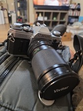 Canon AE-1 35mm SLR Film Camera w/ Vivitar 28-85mm Macro Zoom Lens  Bag