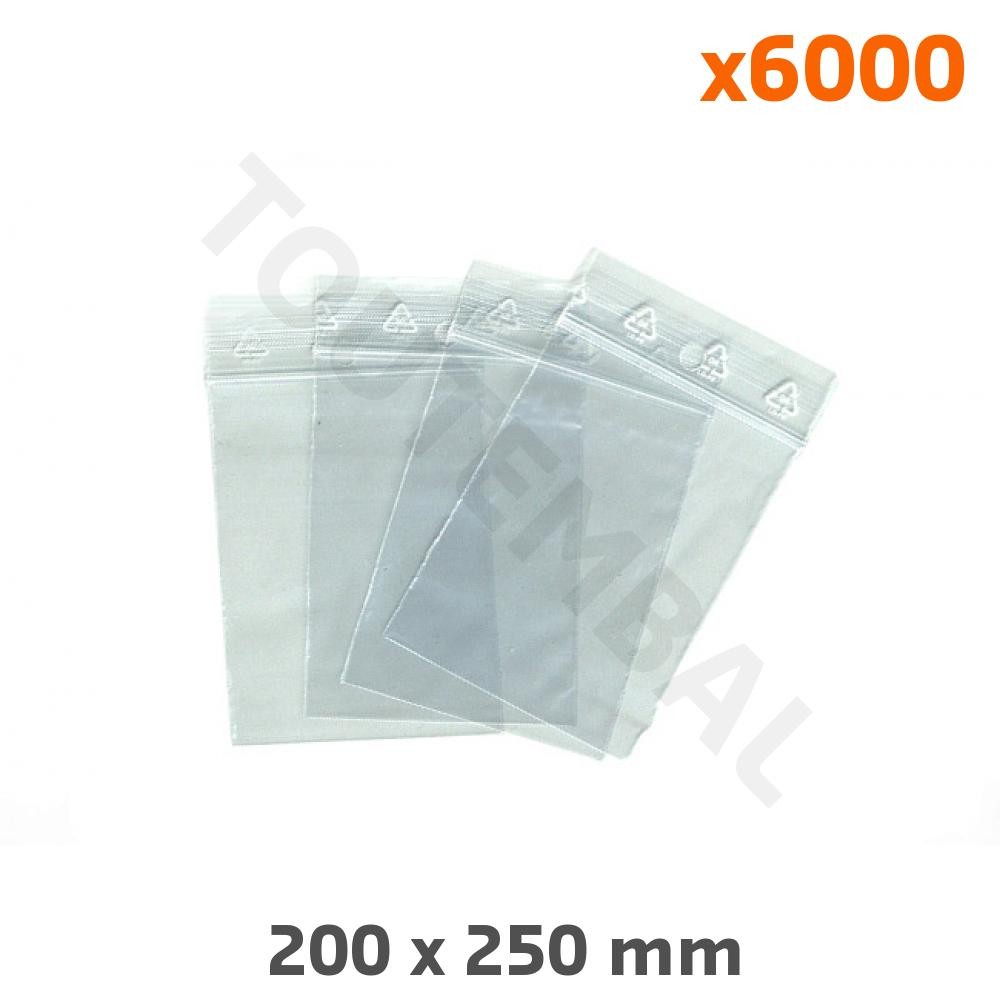 Sachet zip 200 x 250 mm contre poussière sac plastique hermétique solide