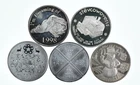 Lot 5 VINTAGE 1 Oz Silver Bars/Rounds Art Bars Collection Poured .999 *590