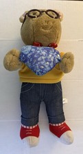 Vintage 1996 Arthur Aardvark Plush Eden Toys Blue Fabric Heart 15"
