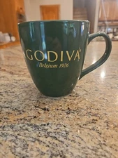 Brand New Godiva Belgium 1926 Coffe Mug Tea Mug - Green And Gold