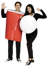 Beer Pong - Tunic - Inflatable Ball - 2 in 1 - Couples Costumes - Adult One Size
