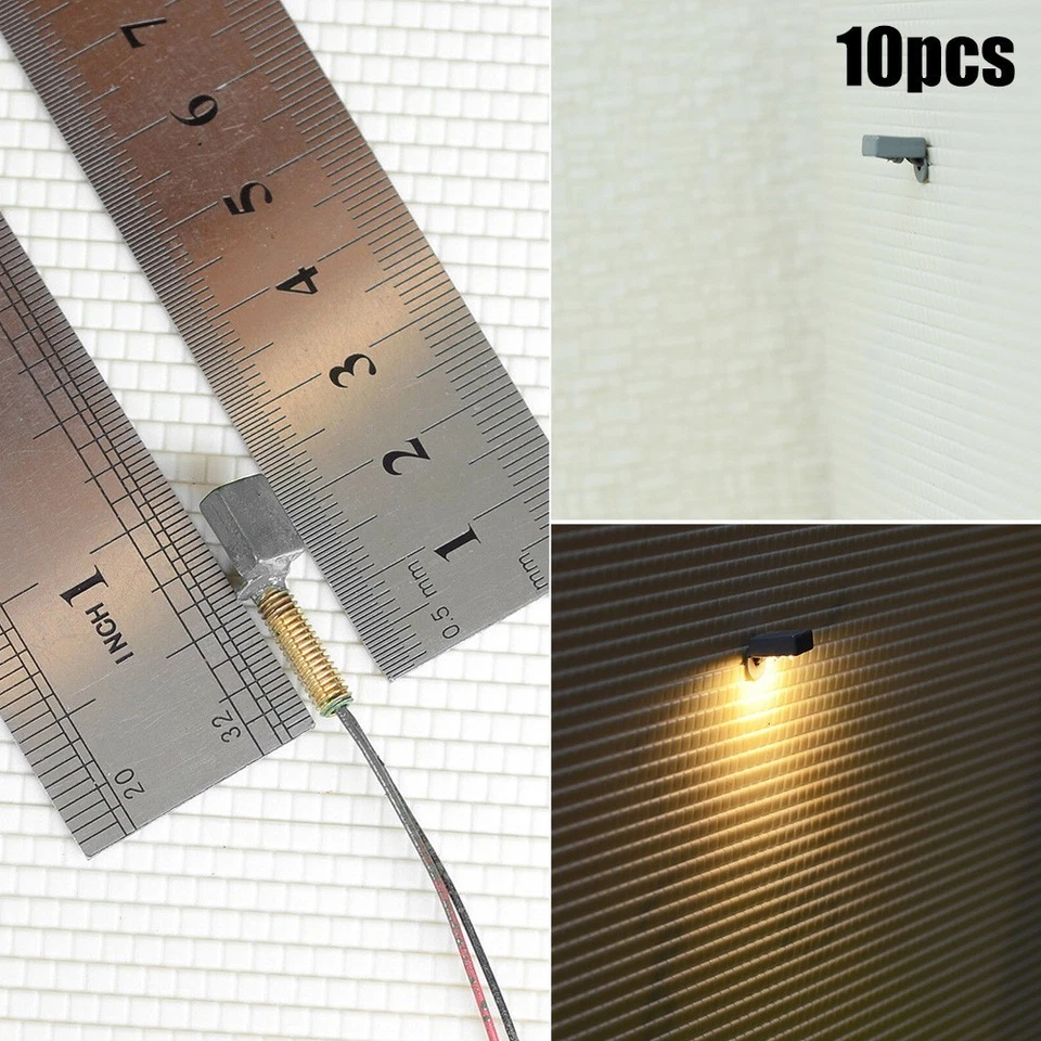 Painted Lights Street Bracket Light Light Model OO/HO Street Wall 10pcs - Image 3 of 4