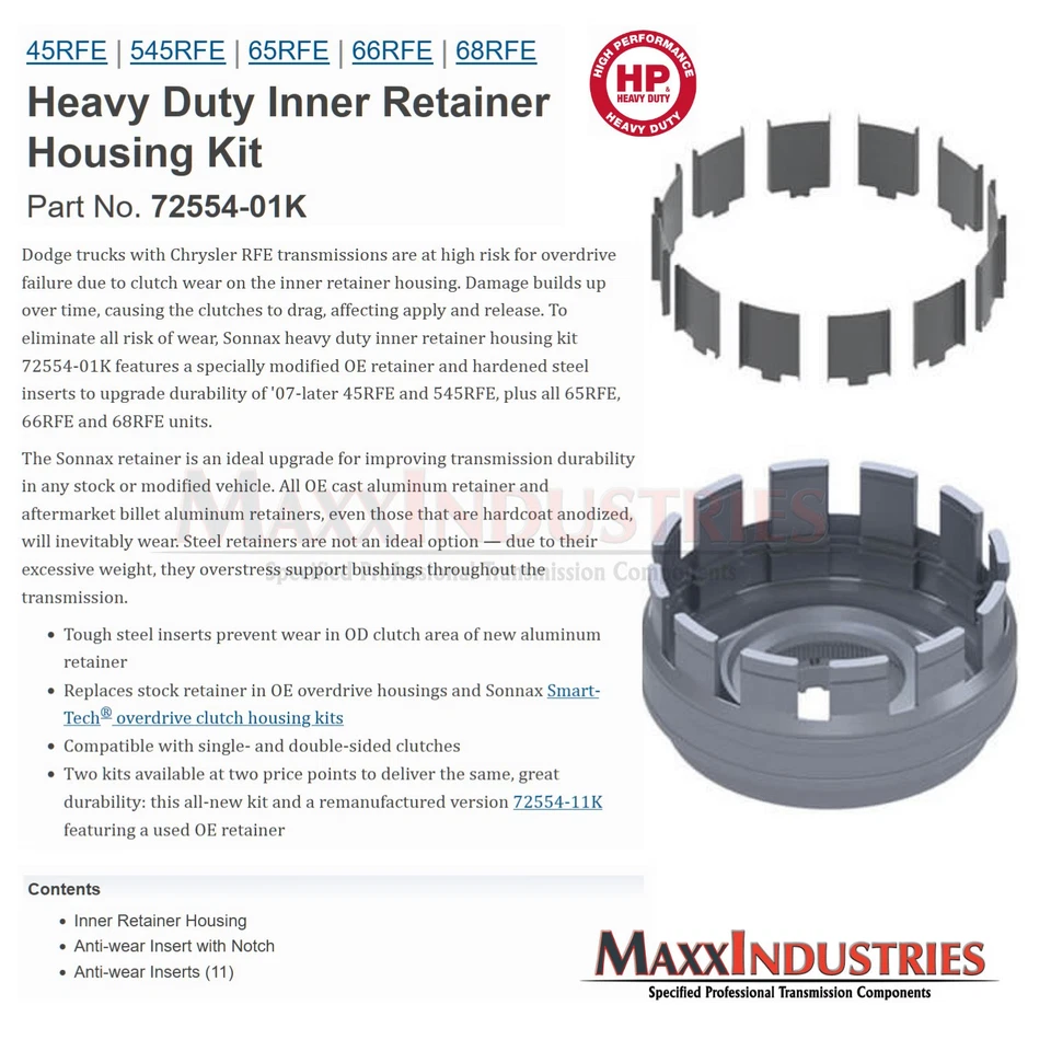 45RFE 545RFE 68RFE Performance - Reinforced Input Drum - Sonnax HP 72554-01K — 第 2/4 张图片