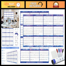 Large 24" x 36" 2026 Dry Erase Wall Calendar - Starry Sky, Reversible, Laminated