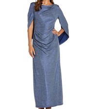 R M RICHARDS Woman Plus 18W Slate Blue Shimmery Mother of Bride Groom Dress