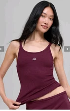 Alo Yoga Burgundy Ribbed Prosper Tank Size M Burgundy Limited Edition Sold Out