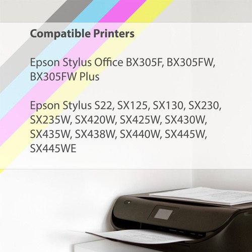 4 schwarze Tintenpatronen für Epson Stylus Office BX305F, BX305FW, BX305FW Plus - Bild 2 von 5