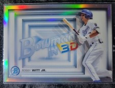🔥 BOBBY WITT JR 🔥 2022 BOWMAN CHROME  IN 3D REFRACTOR ROOKIE RC ROYALS B3D-14