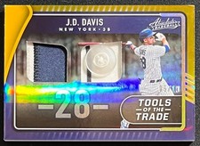 2022 ABSOLUTE J.D DAVIS GOLD FOIL TOOLS OF THE TRADE DUAL PATCH #05/10 NEW YORK