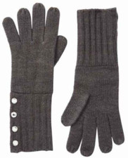 Michael Kors women's Ribbed stretch Knit Gloves - one size - Heather Grey