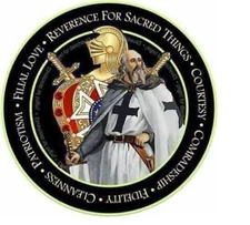 KNIGHT TEMPLAR VIKING charm pendant 18" Sterling 925 Silver plate necklace Gift 