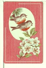 Single Vintage ID Animals, Birds, "Birds" Playing Card BI 8-10 B, Orange