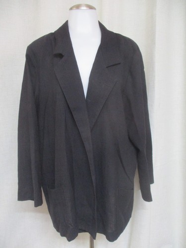 JOANNA usa black open front blazer pockets sz XL CC