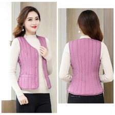Women's Thermal Body Short Waistcoat Fleece Lined Padded Quilted Vest Sleeveless