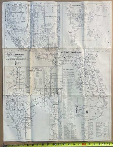 Rare VTG 1960s Clearwater & Beach Real Estate & AREA MAP Photographer’s Copy COA - Picture 14 of 24