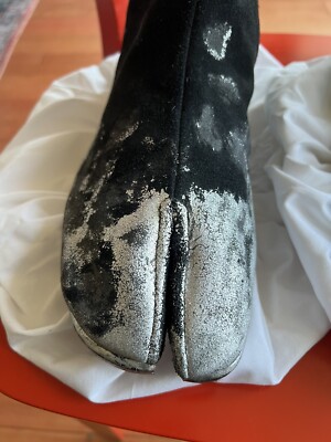 Maison Margiela Metallic Black/Silver Tabi Boots Sz.44/Yohji
