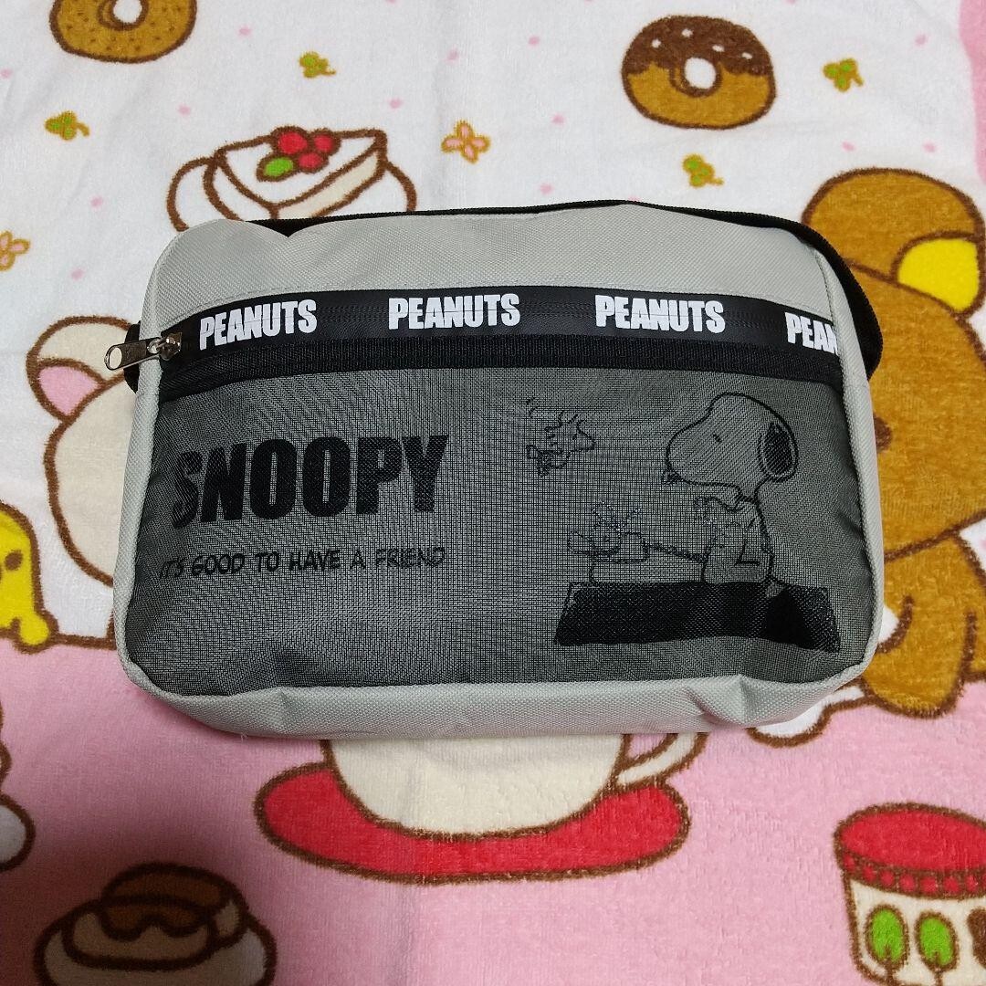 Japan Anime Snoopy PEANUTS Mesh pocket shoulder bag Last one only Gray very rare