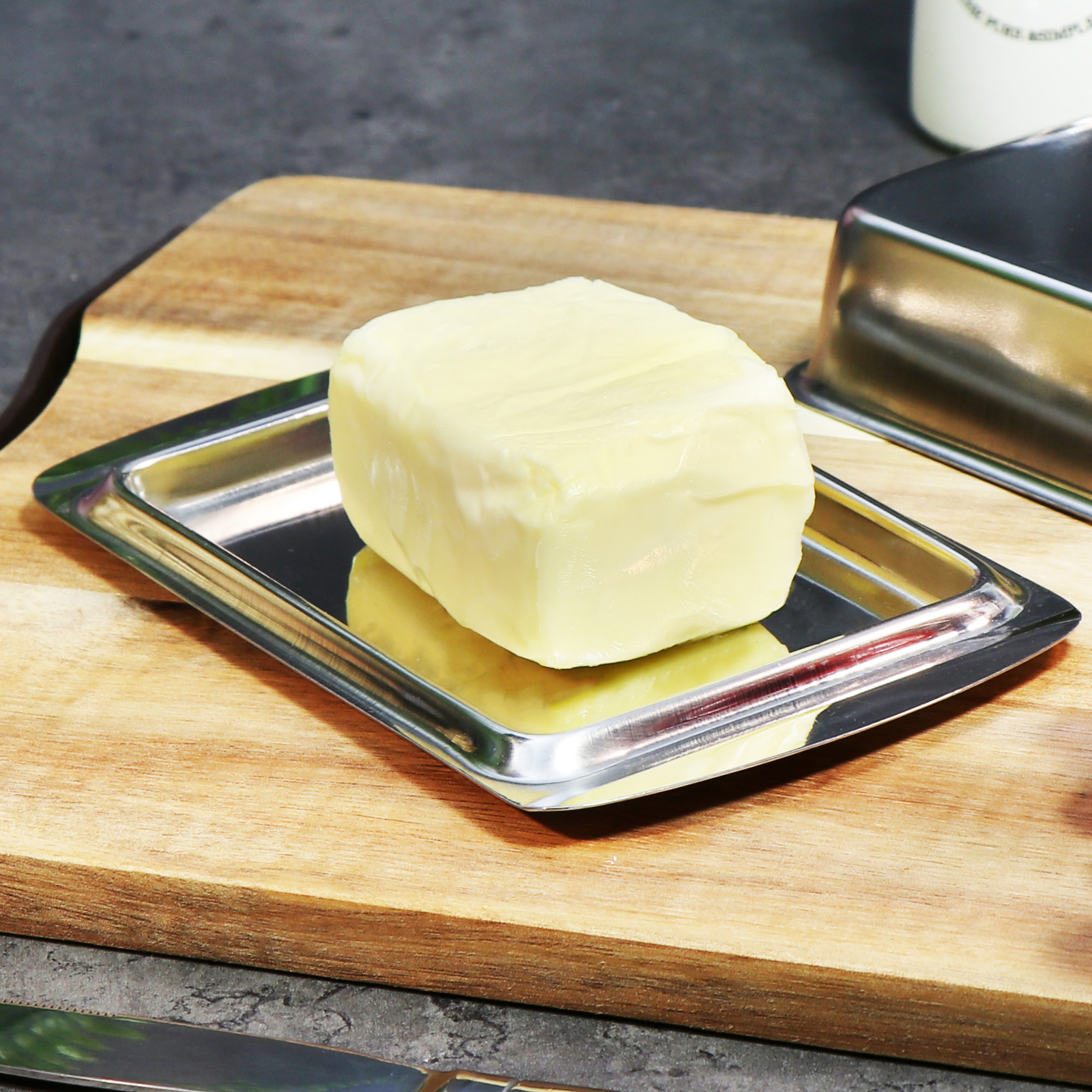 AISBUGER Französische Butterdose Keramik - Mit Wasserkühlung, Schwarz