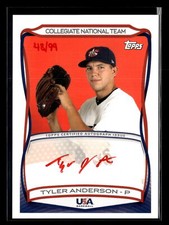 2010 Topps USA Baseball Tyler Anderson Autograph Auto Red /99 U7762