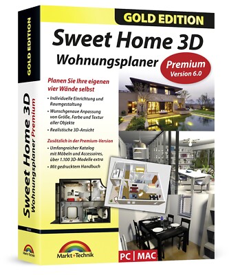 Sweet Home 3D Wohnungsplaner - PC DVD-ROM inkl. PDF Handbuch zum ausdrucken