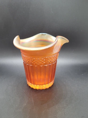 ✨️Northwood Carnival Glass Marigold Iridescent Hat Vase Signed 4" Vintage✨️