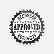 Approved Star Grunge Rubber Vinyl Sticker Decal