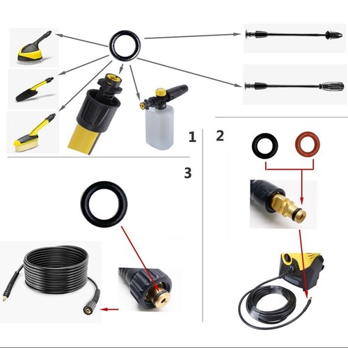 Für K2 K3 K4 K5 K6 K7 Hochdruckreiniger Düse O Ring Dichtung Set 37tlg - Bild 14 von 23