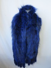 100 Real fox fur scarf / blue fur neck wrap / women cape/shawl 170 25cm