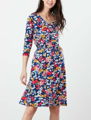 joules midi dresses Otterly Yellow Floral V-Neck Midi Dress
