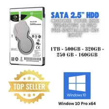1TB HDD 2.5" SATA Hard Drive for Laptop with Windows 10 pro 64 Pro Pre-installed