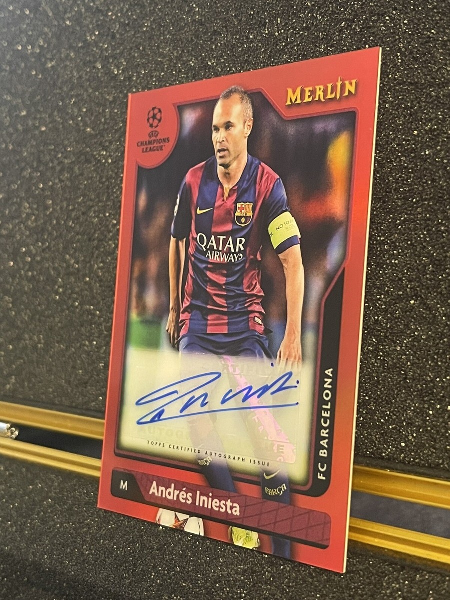 10 Andres Iniesta AUTO 🚨 2021-22 Topps Merlin Chrome Red