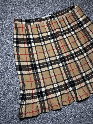 BURBERRYS Vintage Women's Nova Check Skirt - WOOL - Size L - Picture 3 of 9