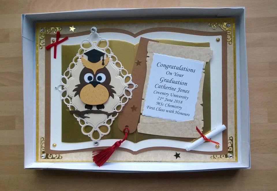 Personalised Graduation Congratulations Handmade Boxed Luxury Greeting Card A4 - Image 2 of 4