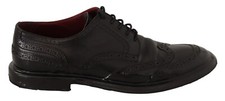 DOLCE & GABBANA Shoes Black Leather Brogue Oxford Dress EU42.5 / US9.5 RRP $1000